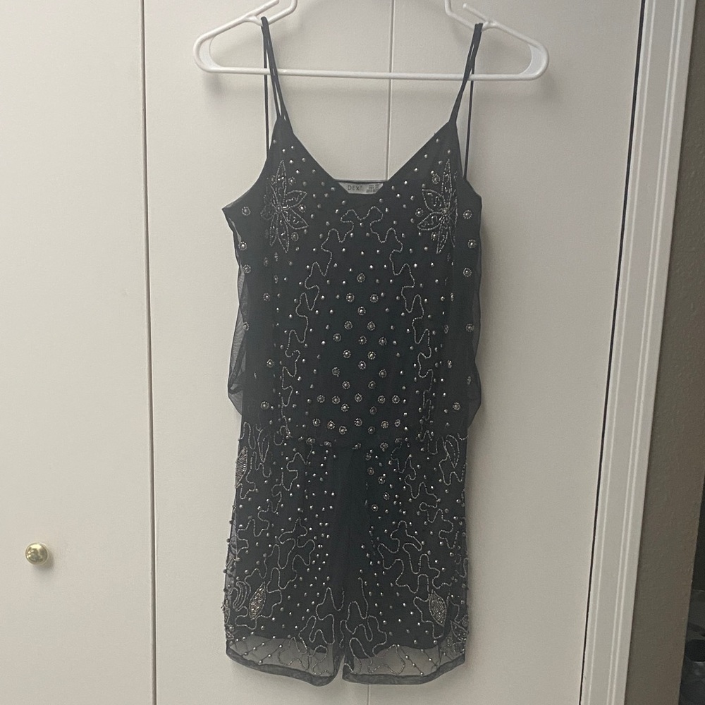 DEX Black Beaded Romper